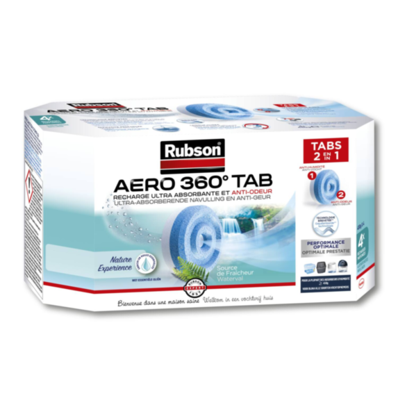 4 sacs recharges absorbeur d’humidité Aéro 360° vanille - RUBSON