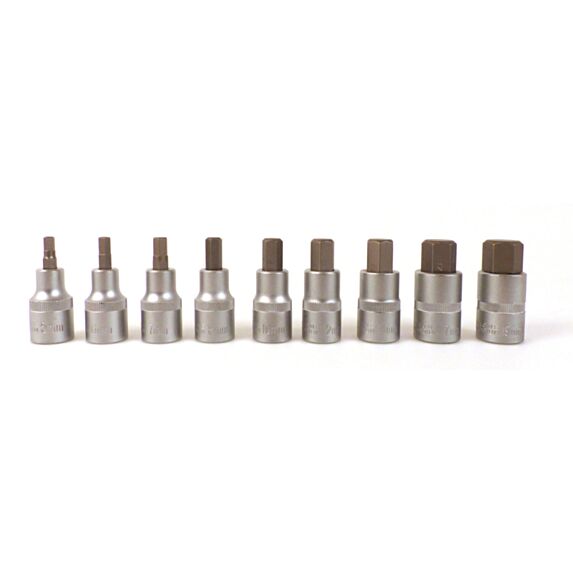 9 douilles hexagonales mâles 5 à 19mm 1/2