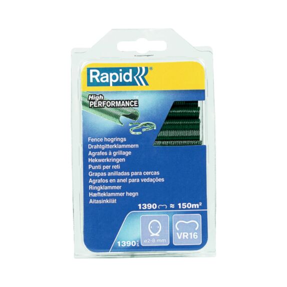 Agrafes grillage VR16 plastifiées vert 1390 - RAPID
