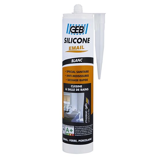 Mastic Silicone Emaille Blanc 280ml - GEB