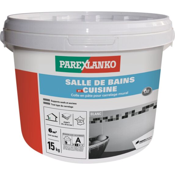 Colle carrelage en pâte salle de bain & cuisine 15 kg - PAREXLANKO