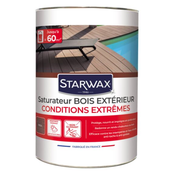 Saturateur haute protection pour terrasse en bois 5L - STARWAX