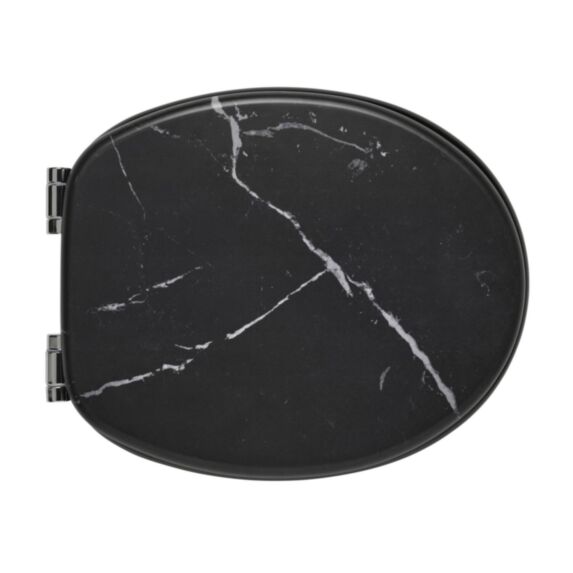Abattant WC fibre de bois MDF Woody décor marbre noir - WIRQUIN