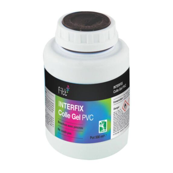 Colle gel pvc pot avec pinceau 500ml - INTERPLAST