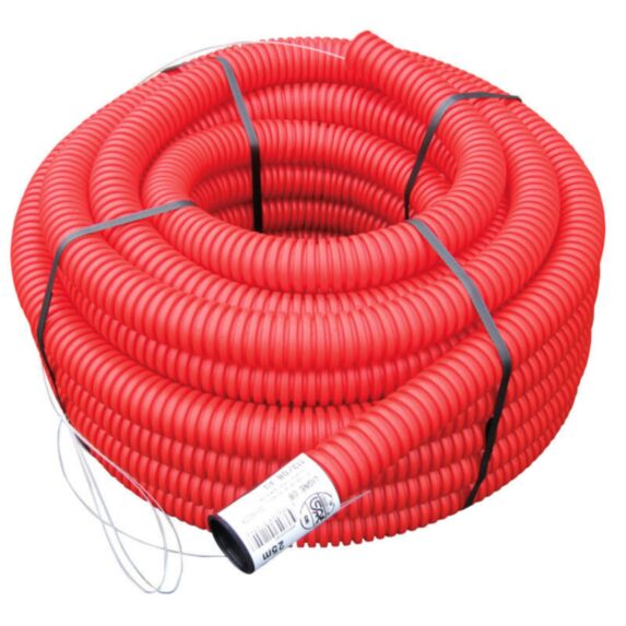 Gaine TPC PE Diam.90 rouge - couronne de 25 ML - INTERPLAST