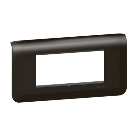 Plaque + Support Mosaic 4 Modules Composable Entraxe 71mm Noir