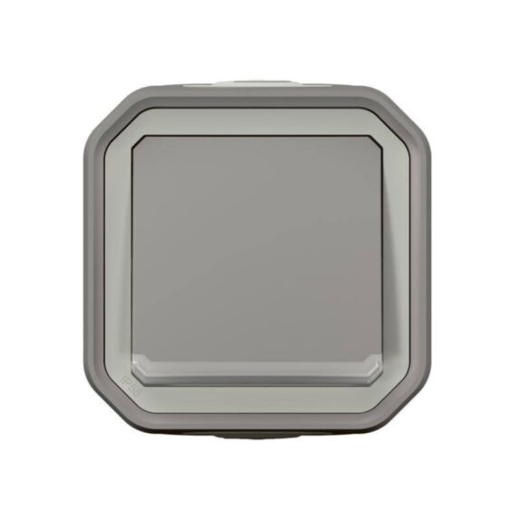 Poussoir NO lumineux Plexo complet saillie gris 10A - LEGRAND
