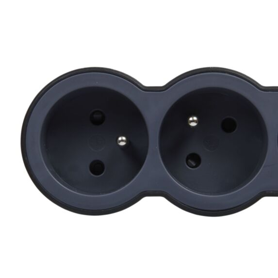 Multiprise 4 prises 2P+T Cordon 1,5m 3G 1mm² Noir