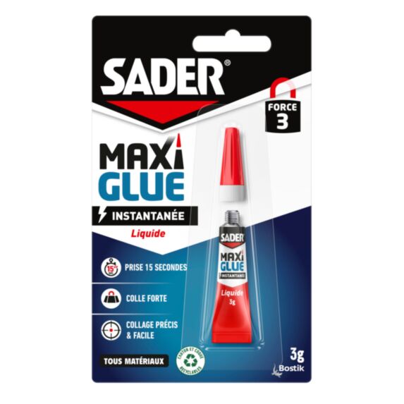 Colle cyanoacrylate Maxiglue Liquide 3g - SADER