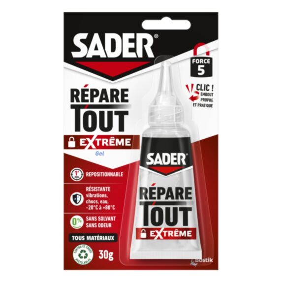 Colle Répare Tout Extrême Clic - Colle Extra Forte Tous Matériaux 30gr - SADER