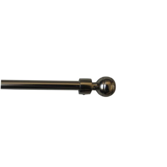 Barre Rideaux Boule Extensible 40-70cm Striée Chromé Mat - INVENTIV