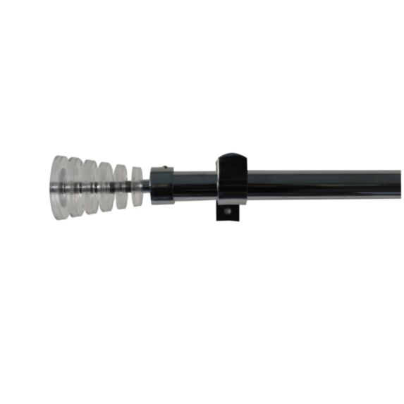 Barre Rideaux Extensible Kim Ø16-19mm 120-210cm Chromé Brillant - INVENTIV