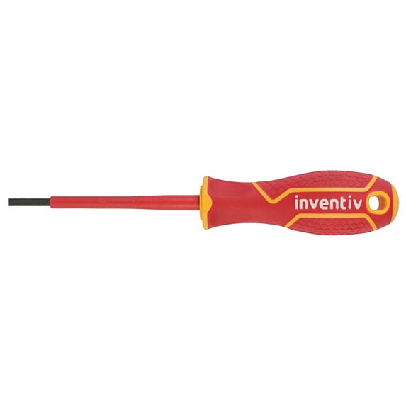 Tournevis plat électricien isolé 3x75mm chrome vanadium - INVENTIV