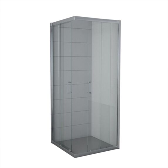 Accès angle droit verre transparent 80cm chromé brillant - INVENTIV