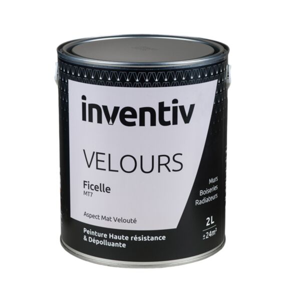 Peinture haute résistance & dépolluante Velours 2L Ficelle MT7 - INVENTIV