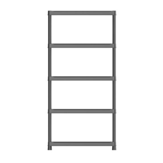 Etagère résine 5 tablettes 182 x 90 x 40 cm noir - INVENTIV