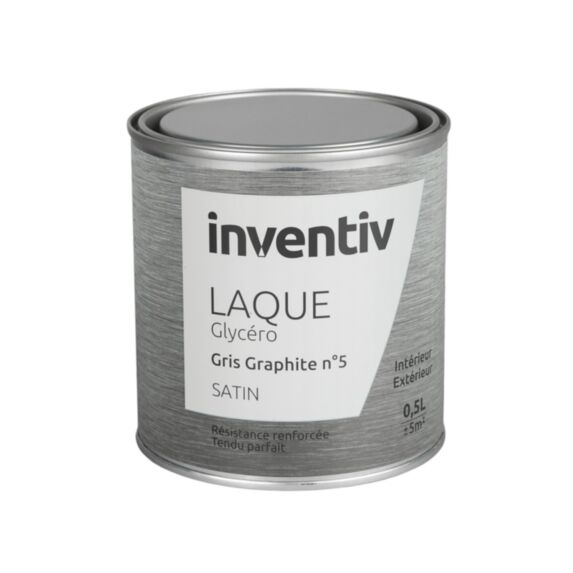 Peinture Laque Glycéro Gris graphite n°5 Satin 2L - INVENTIV