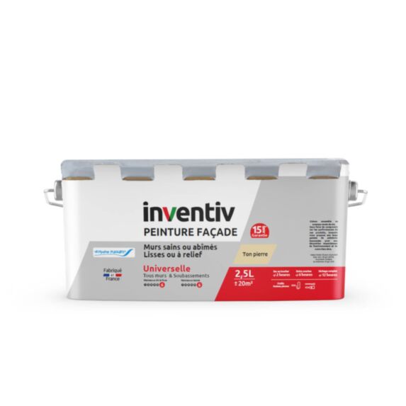 Peinture façade à base de résine Hydro Pliolite® ton pierre 2,5L - INVENTIV