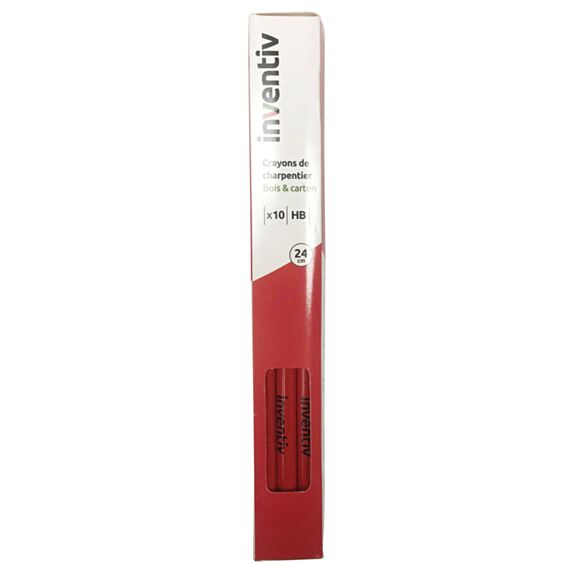 10 crayons de charpentier ovales 24 cm - INVENTIV