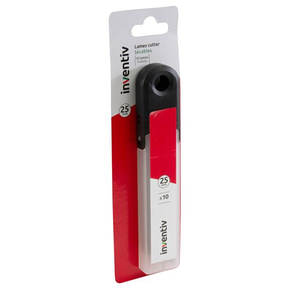 10 lames de cutter sécables SK5 25 mm - INVENTIV