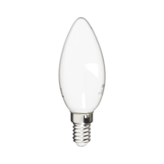 3 ampoules Filament LED Flamme Opaque E14 470Lm 40W 4000K Blanc neutre - INVENTIV