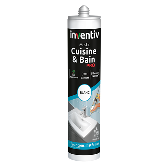 Mastic Cuisine & Bain Pro blanc 300 mL - INVENTIV