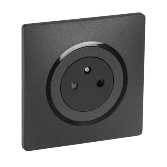 Prise Eclipse 2P+T noir - INVENTIV