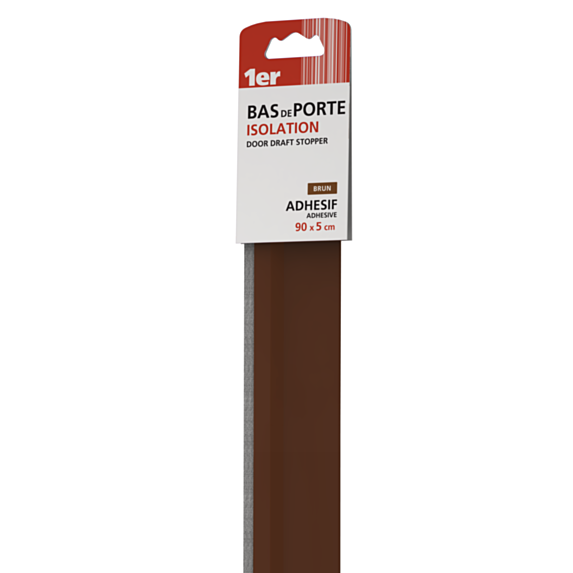 Bas de Porte Isolant Adhésif 90x5cm Brun - 1ER
