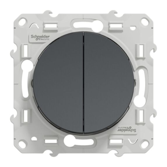 Interrupteur va-et-vient et poussoir Odace anthracite - SCHNEIDER ELECTRIC