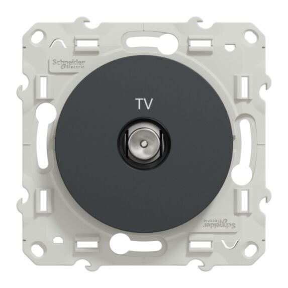 Prise tv à assembler Odace gris anthracite - SCHNEIDER ELECTRIC