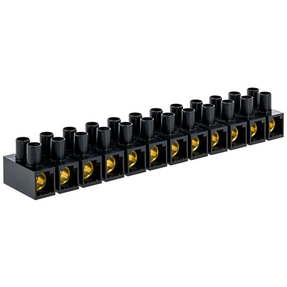Barrette de connexion 16 mm² 12 plots noir