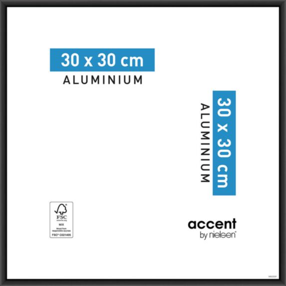 Cadre photo Accent Aluminium Noir 30x30cm - NIELSEN