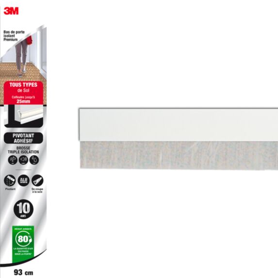 Bas de porte isolant premium tous types de sol brosse triple isolation 93cm 3M