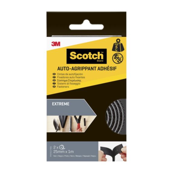 2 rubans agrippant adhésifs noir 1m X 25mm - SCOTCH