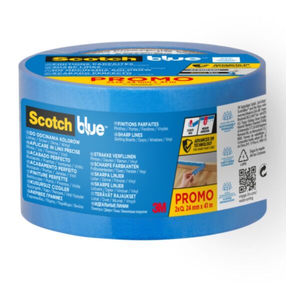 2 Rubans de Masquage Finitions Parfaites ScotchBlue™ Bleu 24mmx41m - SCOTCH