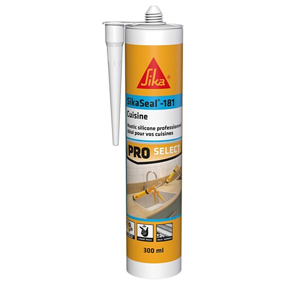 Mastic silicone Cuisine SikaSeal-181 Blanc 300ml - SIKA