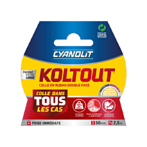 Adhésif Double Face Koltout Extra Large 49mm 2,5m - CYANOLIT