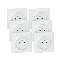 Lot de 6 prises 2P+T Dooxie - LEGRAND