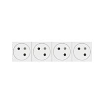 4 Prises Mosaic avec Terre Composables Précâblées 8 Modules Blanc