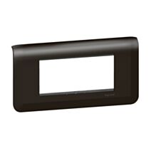 Plaque + Support Mosaic 4 Modules Composable Entraxe 71mm Noir