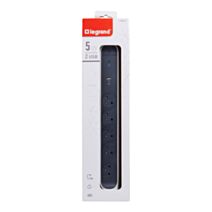 Multiprise rotatif 5 prises de courant Surface, parafoudre et USB Type-A+ Type-C blanc/gris foncé