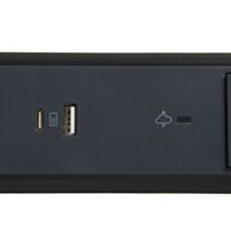 Multiprise 5 prises 2P+T Interrupteur Cordon 1,5m Parafoudre + USB A+C Noir