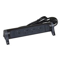 Multiprise 4 prises 2P+T Interrupteur Cordon 1,5m 3G 1mm² Noir