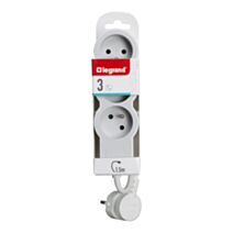 Rallonge multiprise extra-plate équipée de 3 prises 2P+T 1A - LEGRAND