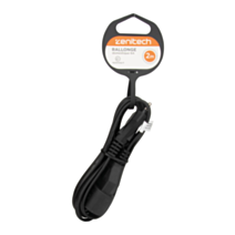 Rallonge électrique ménager 6A Noir 2m - ZENITECH