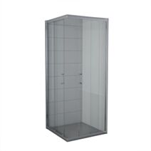 Accès angle droit verre transparent 80cm chromé brillant - INVENTIV
