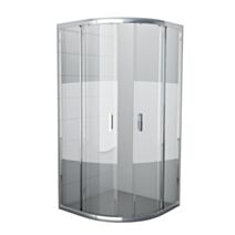 Accès angle quart de cercle verre sérigraphié 80cm chromé brillant - INVENTIV