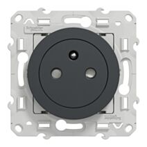 Prise avec terre affleurante avec griffes Odace anthracite - SCHNEIDER ELECTRIC